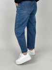 Jeans Barrel-Schnitt Herzen-Nieten