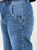 Jeans Barrel-Schnitt Herzen-Nieten