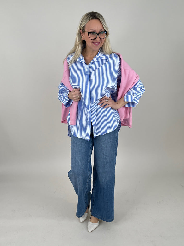 Bluse mit Streifen in Blau Art. 6781