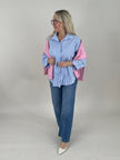 Bluse mit Streifen in Blau