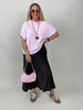 Flauschiger Kurzarm-Pullover in Rosa