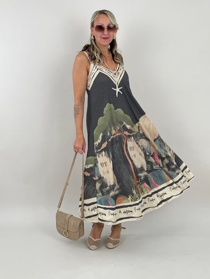 Kleid Feinstrick mit tollem Muster in Grau Artikel 6157