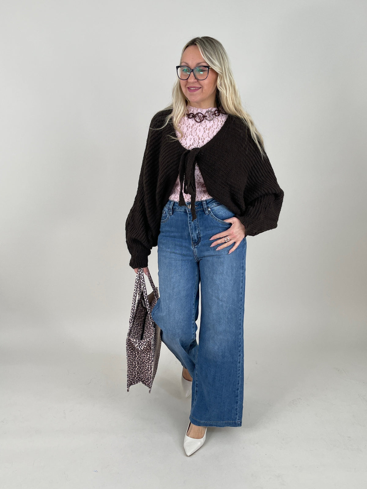 Poncho/Pullover in Mokka