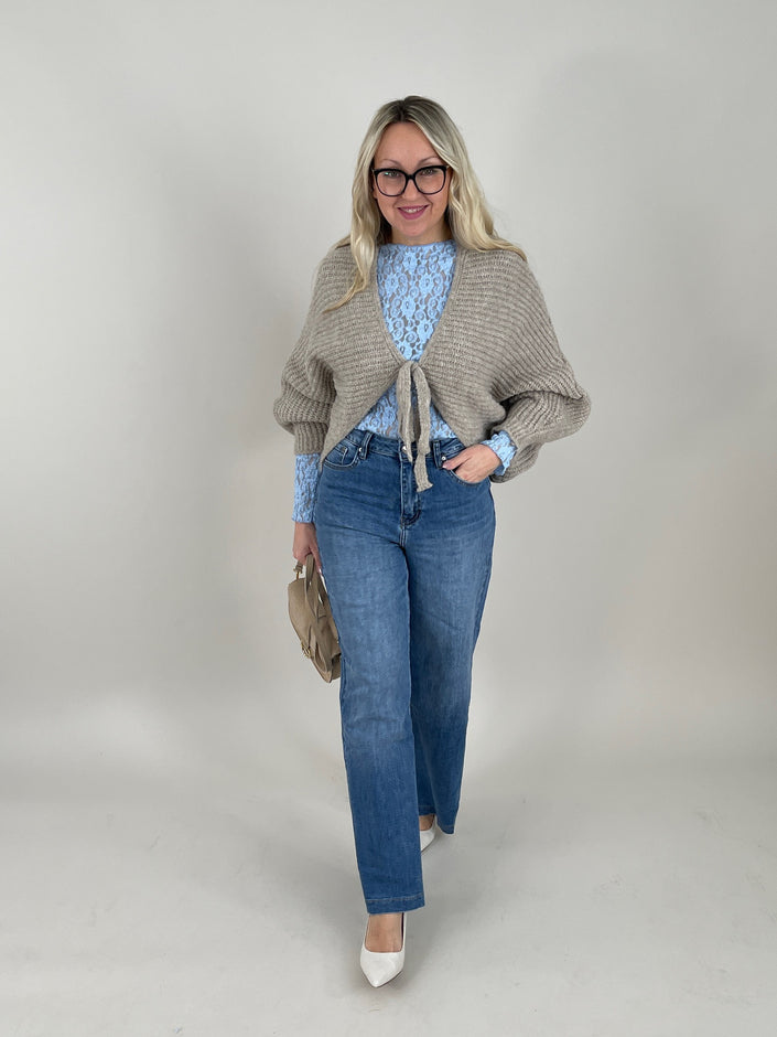 Poncho/Pullover in Taupe