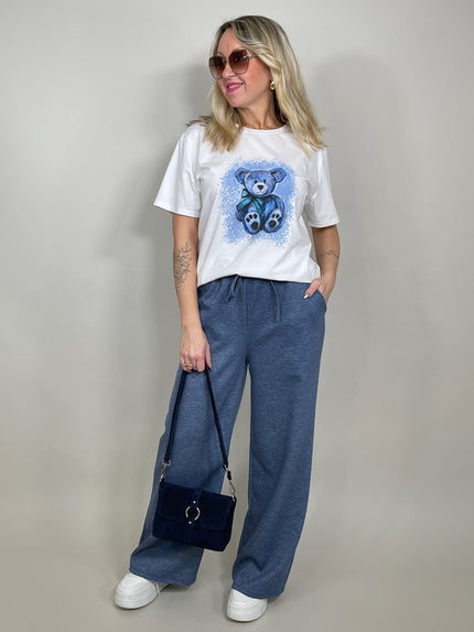 Sweatpants Wide Leg in Denim Blau Artikel 5660