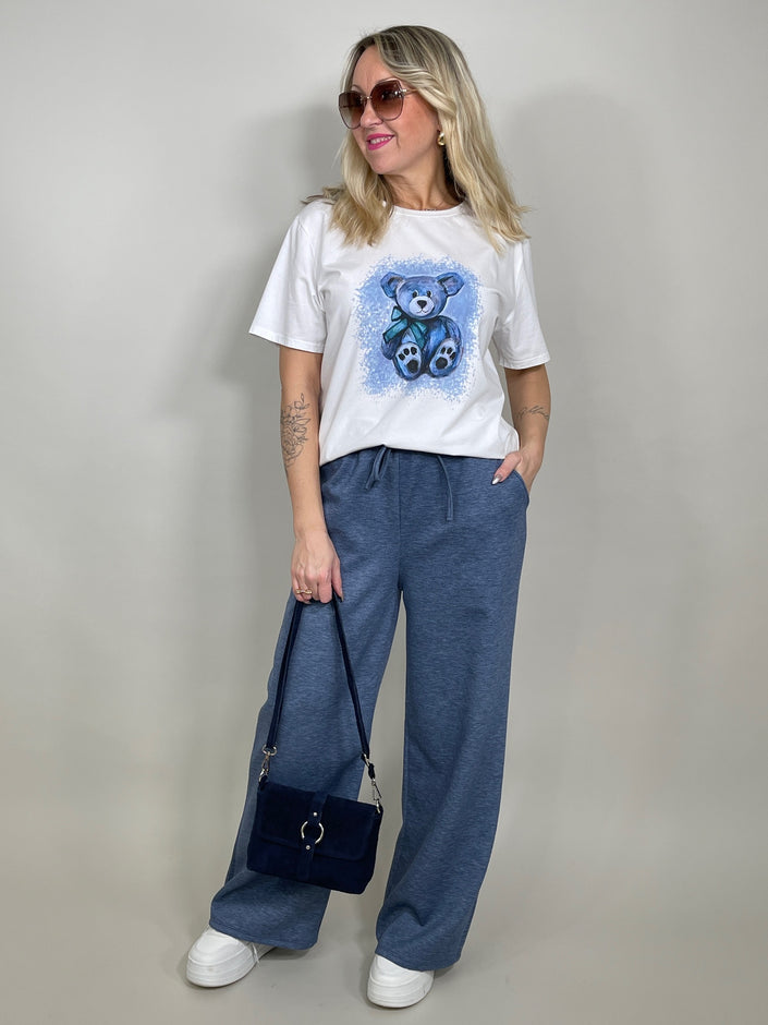 Sweatpants Wide Leg in Denim Blau Artikel 5660