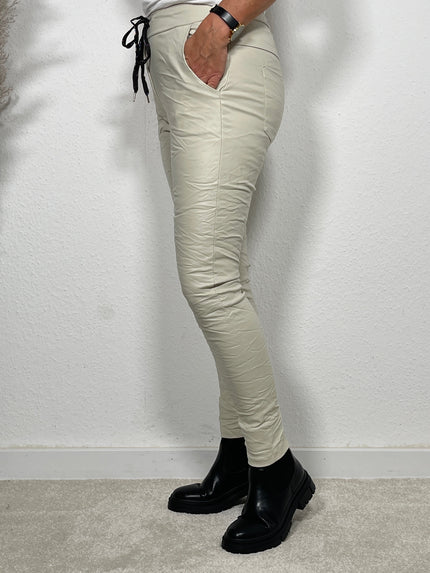 Jogpants Lederoptik in Beige Artikel 12004