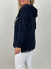 Hoodie mit Glitzer-Schriftzug in Schwarz