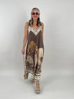 Kleid Feinstrick mit tollem Muster  in Mokka Artikel 6156
