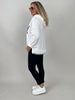 Hoodie mit Glitzer-Schriftzug in Offwhite