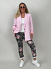 Velours-Hose mit Blumenprint