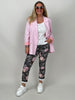 Velours-Hose mit Blumenprint