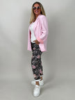 Velours-Hose mit Blumenprint