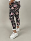 Velours-Hose mit Blumenprint