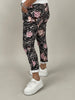 Velours-Hose mit Blumenprint