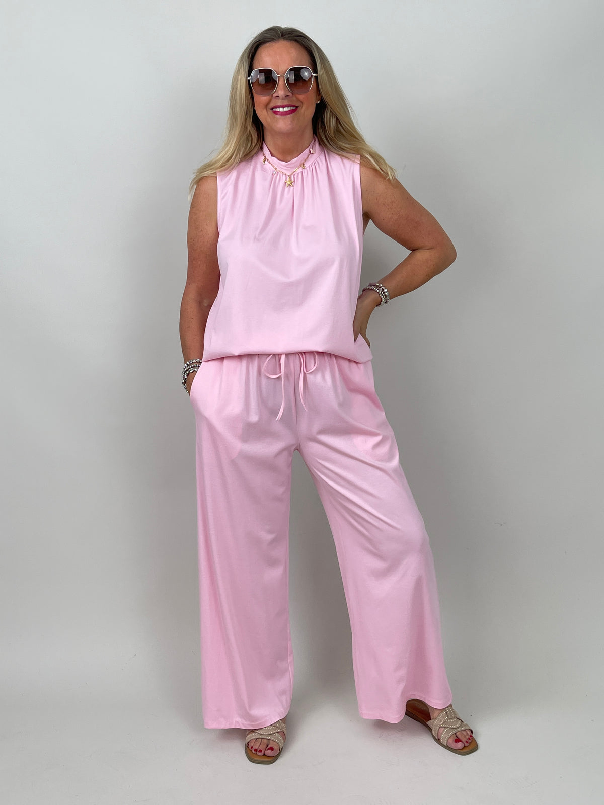 Hose Butterstoff in Rosa