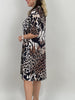 Kleid Kofferstoff Halbarm Muster in Braun/Beige Artikel 6183