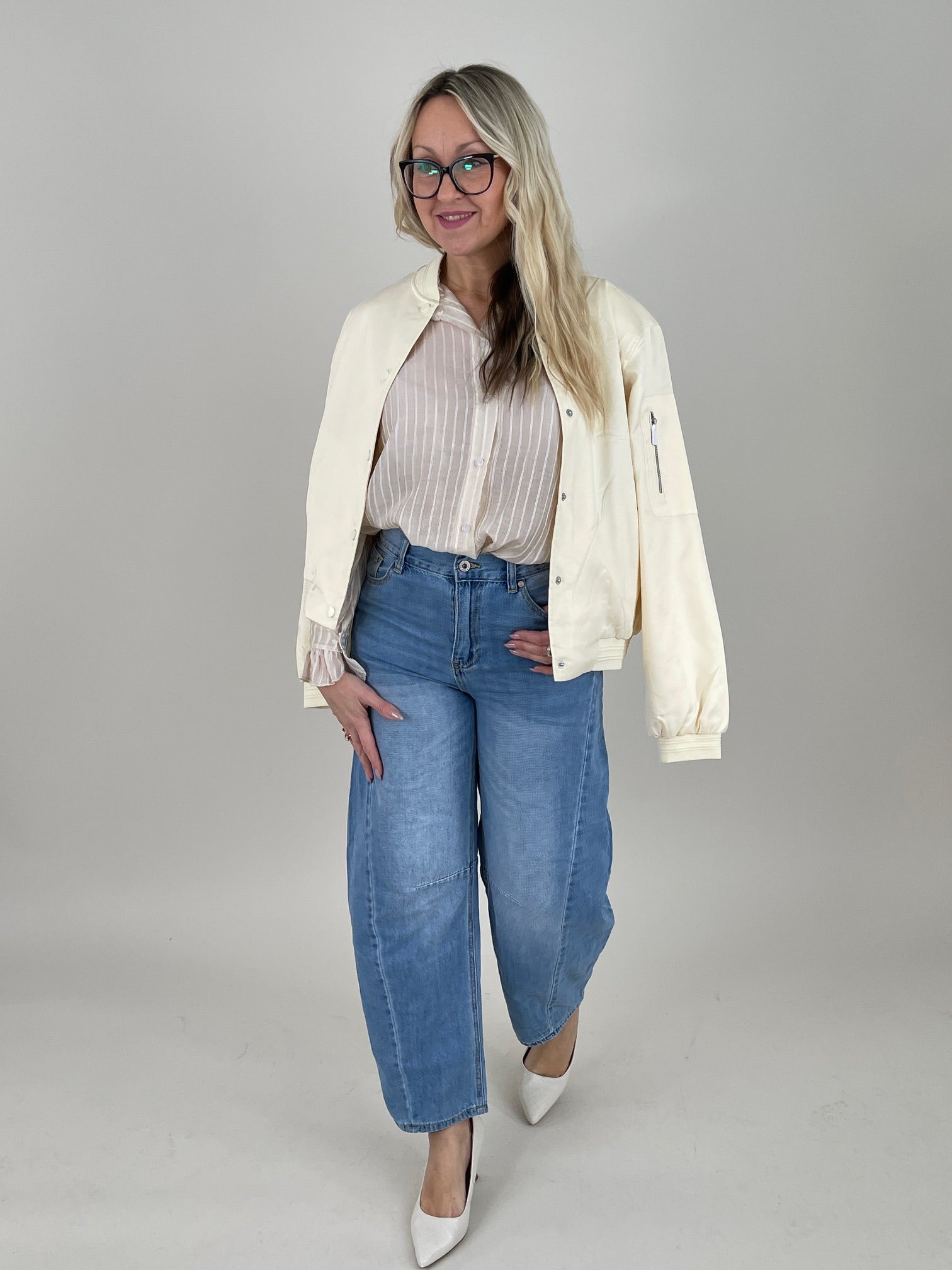 Bomber Jacke Banner in Birch von Rino&Pelle