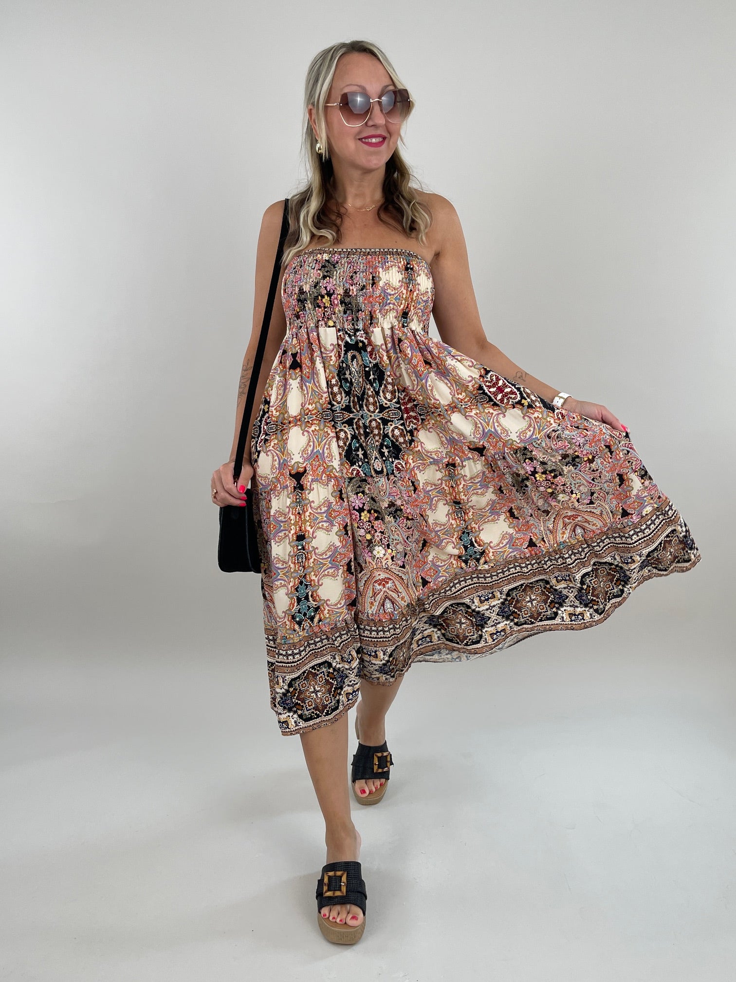 Kleid/Rock Bunt/Schwarz 2in1 Artikel 6158