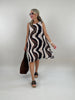 Kleid Kofferstoff Muster in Braun/Beige Artikel 6161