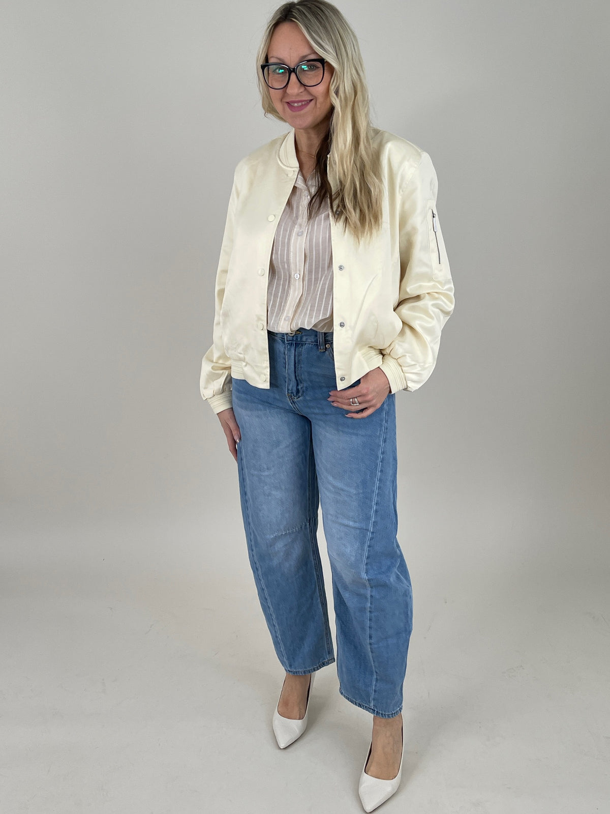 Bomber Jacke Banner in Birch von Rino&Pelle