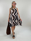 Kleid Kofferstoff Muster in Braun/Beige Artikel 6161