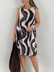 Kleid Kofferstoff Muster in Braun/Beige Artikel 6161