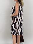 Kleid Kofferstoff Muster in Braun/Beige Artikel 6161