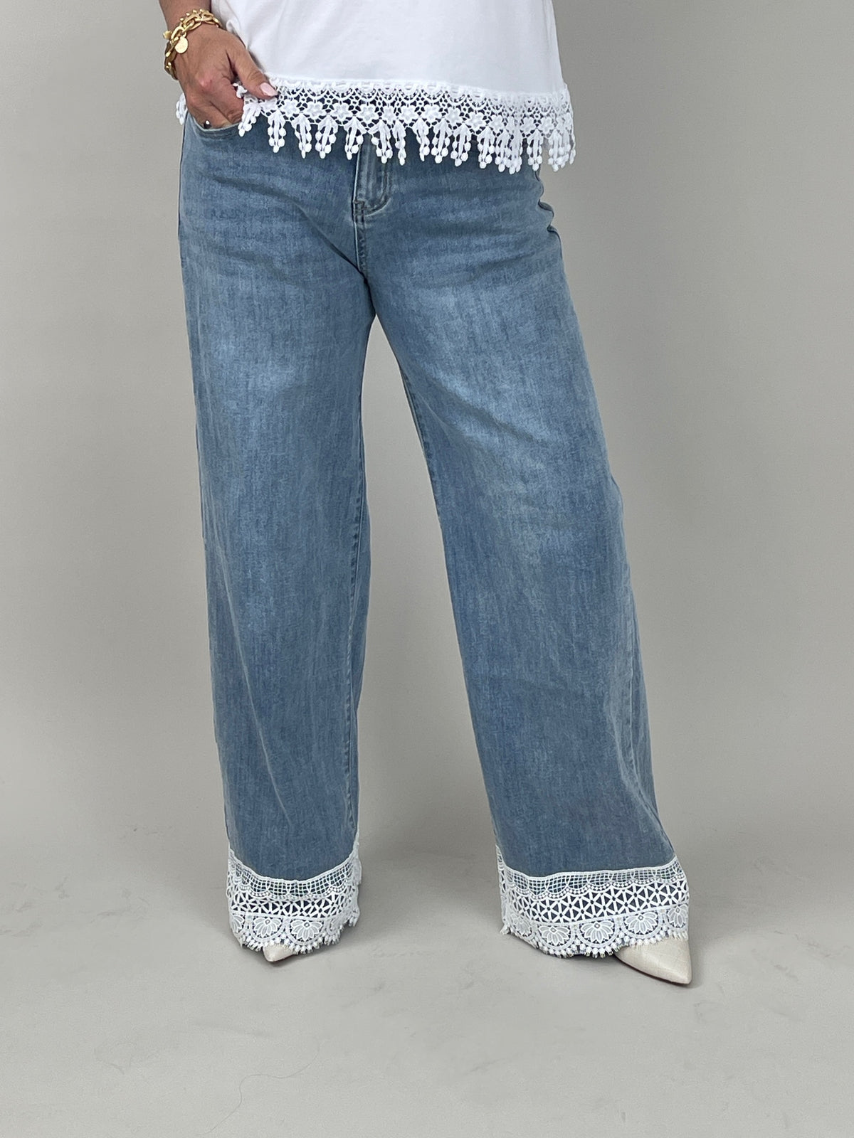 Jeans Marlene mit Spitzen-Details