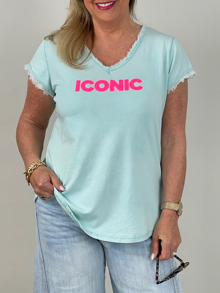 T-Shirt Iconic in Lindgrün