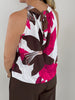Neckholder Top Kofferstoff Muster in Pink/Mokka Artikel 6162