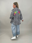 Musselin Bluse Good Vibes im Leo-Muster