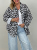 Musselin Bluse Good Vibes im Leo-Muster
