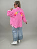Musselin Bluse Good Vibes in Pink
