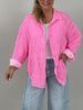 Musselin Bluse Good Vibes in Pink