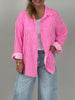 Musselin Bluse Good Vibes in Pink