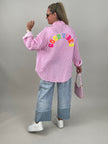 Musselin Bluse Good Vibes in Rosa