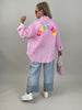 Musselin Bluse Good Vibes in Rosa