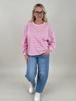 Sweatshirt Streifen in Pink/Rosa Art. 6748