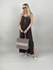 Kleid Satin-Ausschnitt in Mokka