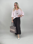 Kleid Satin-Ausschnitt in Mokka