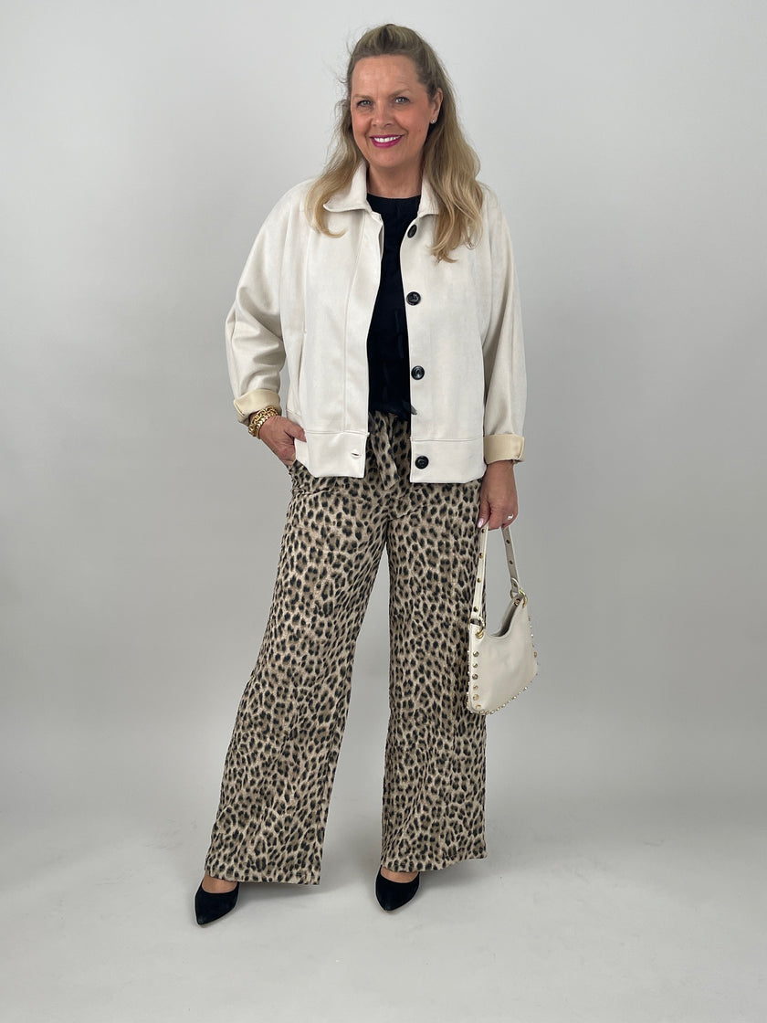 Jacke Velours in Beige