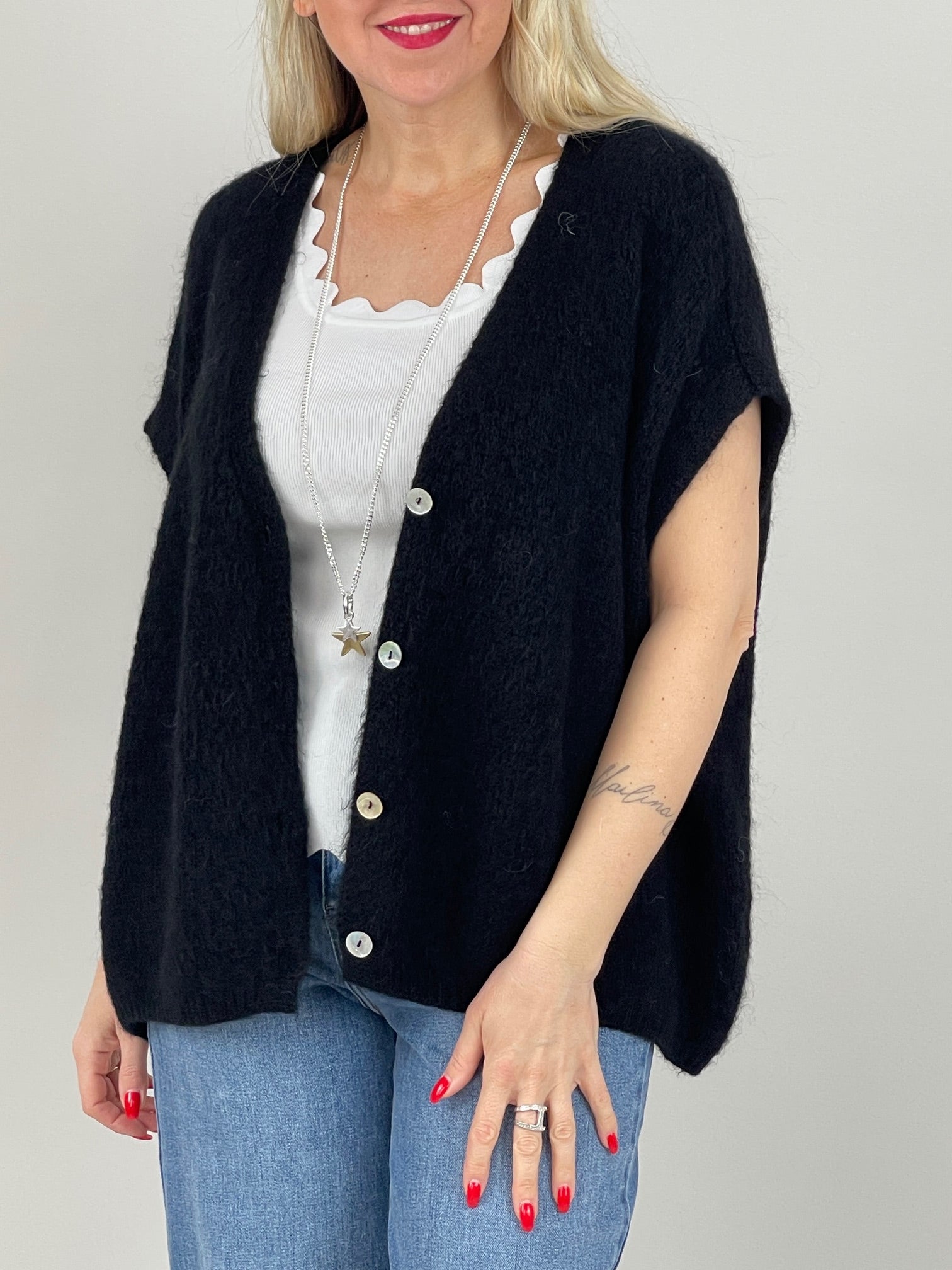 Strickweste in Schwarz