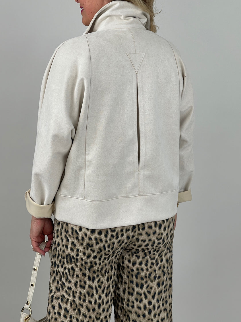 Jacke Velours in Beige