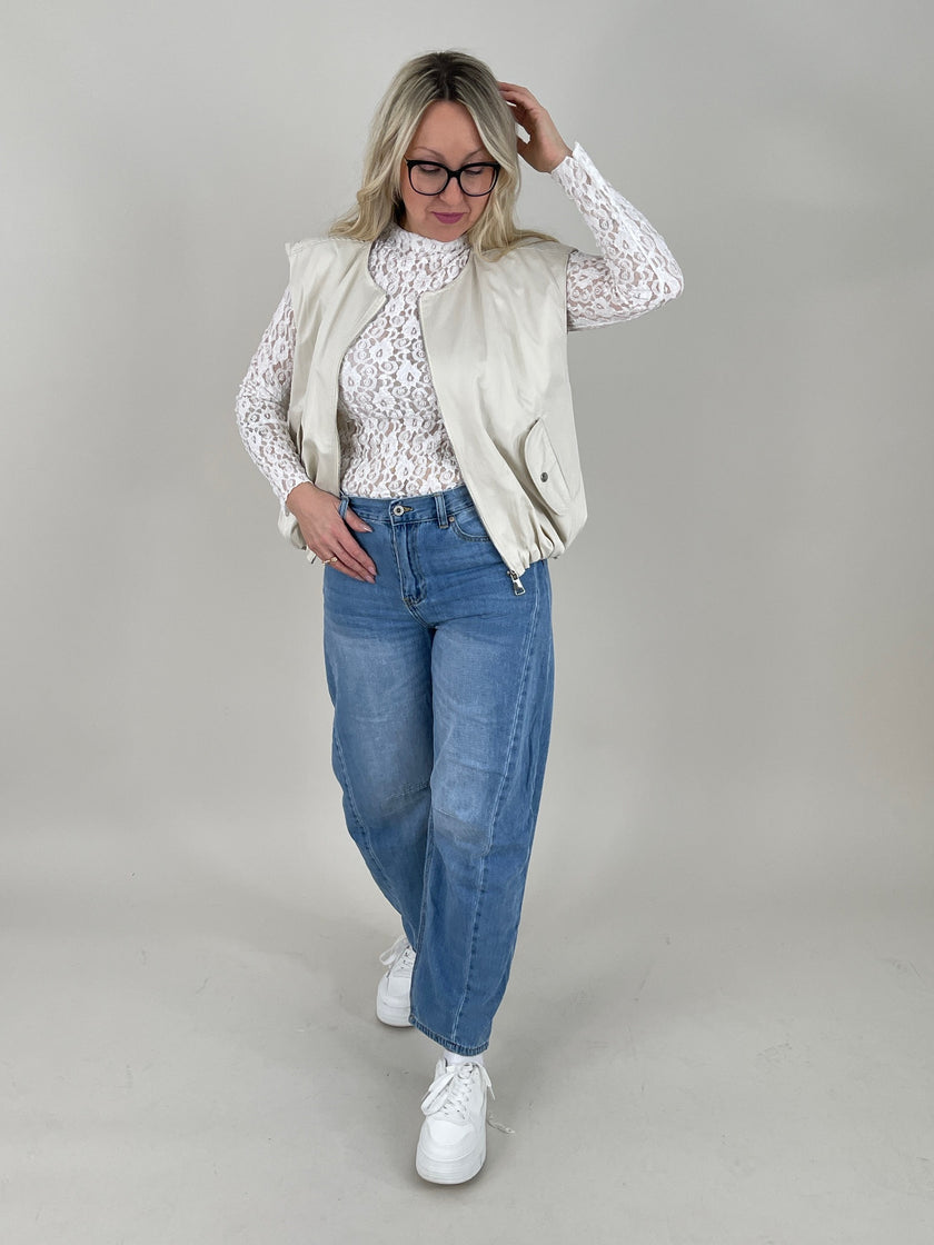 Weste in Creme