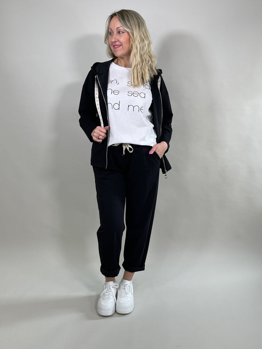 T-Shirt mit Schriftzug in Weiß Artikel 5675