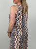Neckholder Top Kofferstoff Wellenmuster