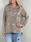 Hoodie mit Aufdruck und Steinchen in versch. Farben Artikel 5599