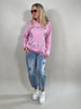 Hoodie mit Aufdruck und Steinchen in versch. Farben Artikel 5599