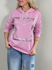 Hoodie mit Aufdruck und Steinchen in versch. Farben Artikel 5599